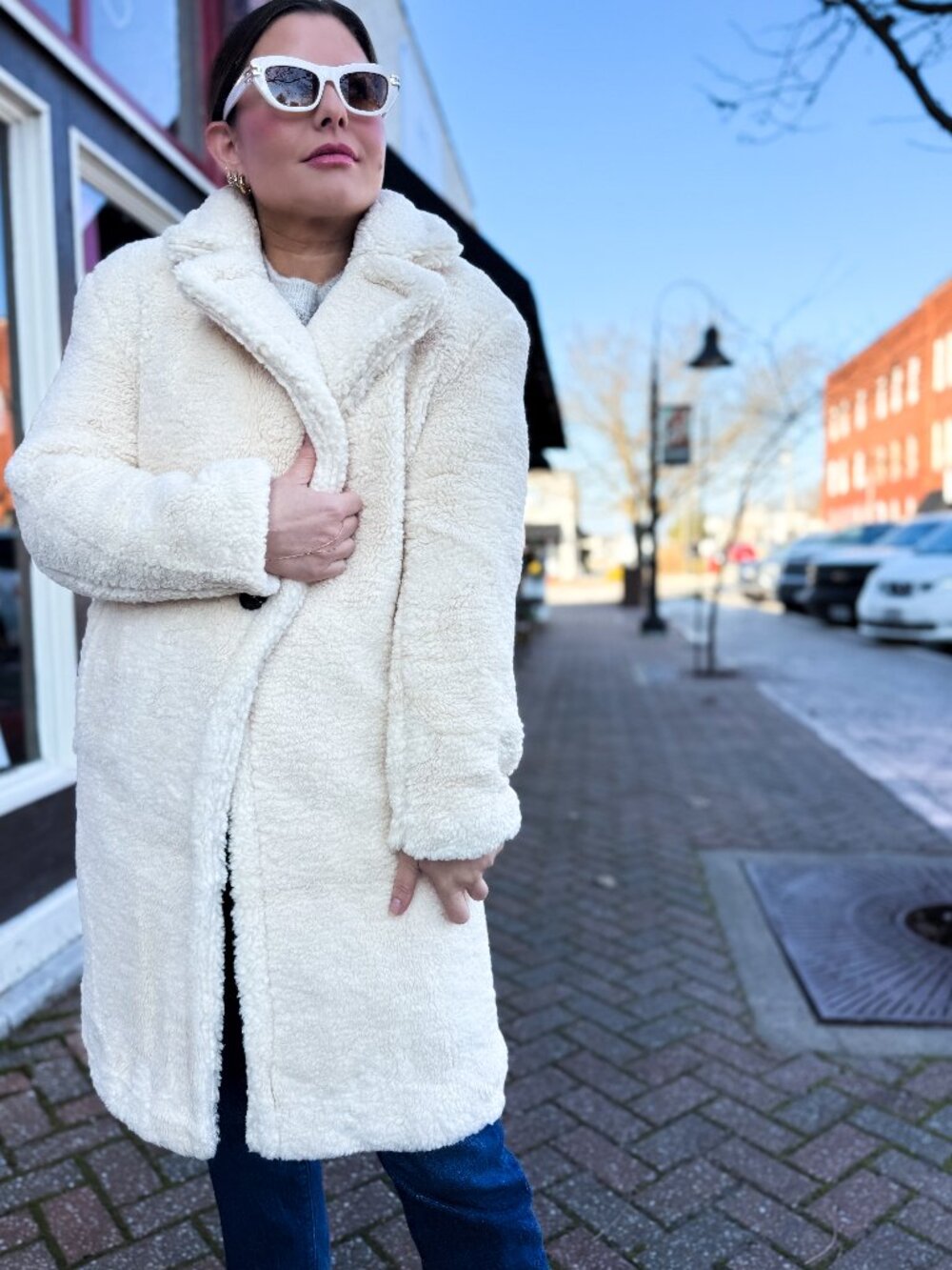 Cream Faux Fur Coat